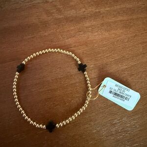 NWT Enewton 3mm Signature Cross beaded EXTENDS size 7.25" bracelet in Onyx 🤩